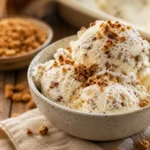 Jamaican grape nut ice cream served in a bowl with toasted Grape-Nuts cereal, a creamy grape nut ice cream recipe for an easy homemade dessert